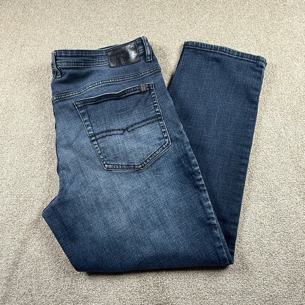 Buffalo David Bitton Jackson Men's 40x30 Straight Stretch Blue Jeans - Picture 1 of 9